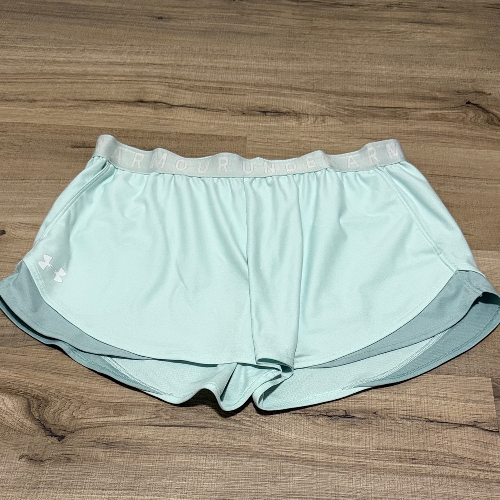Under Armour Light Teal Blue Running Shorts